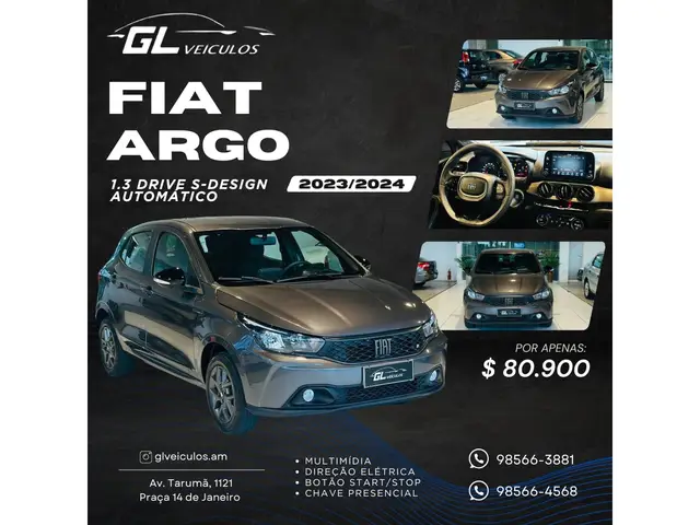 Carro Fiat Argo 2024 Drive 1.3 CVT