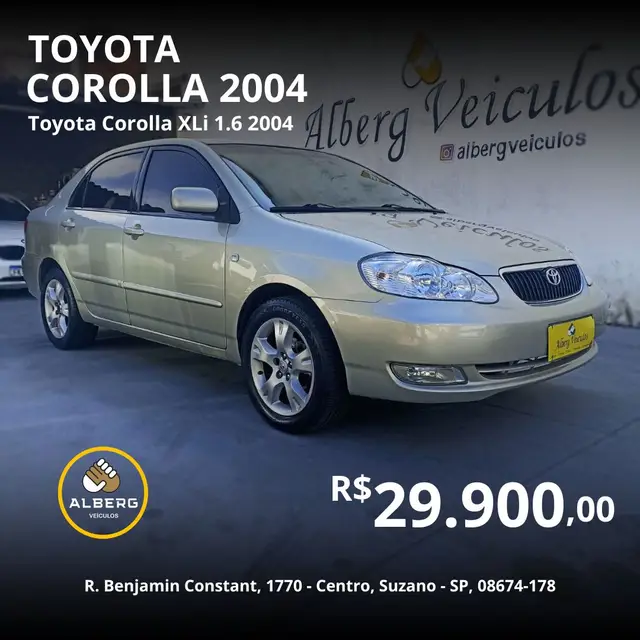Carro Toyota Corolla 2004 Sedan XLi 1.6 16V
