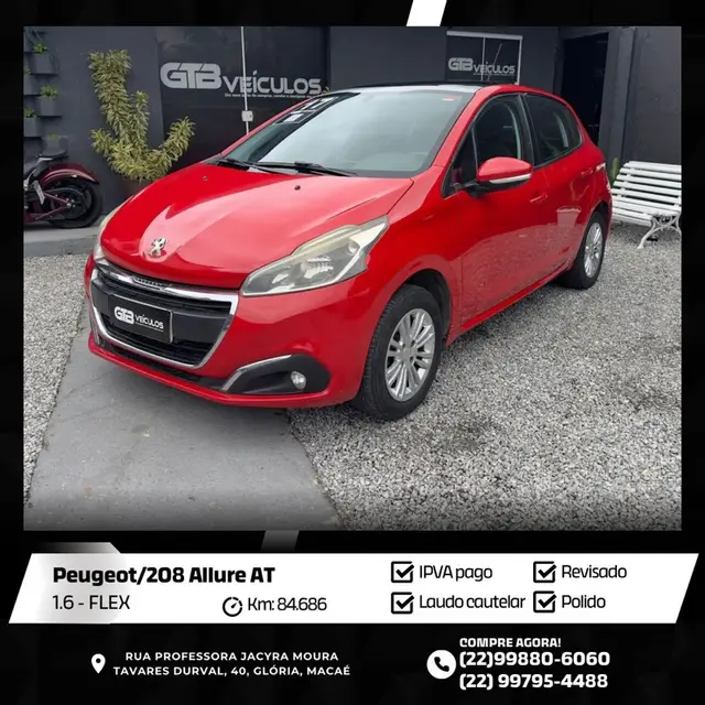 Carro Peugeot 208 2017 Allure 1.6 16V (Flex) (Aut)