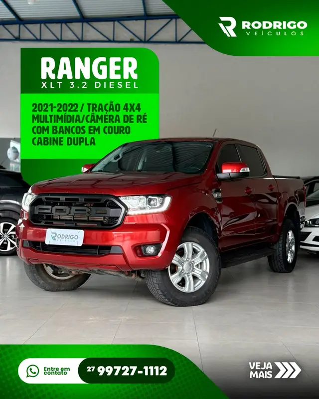 Carro Ford Ranger Cabine Dupla 2022 XLT 3.2 Turbodiesel 20V 4x4 (Aut)