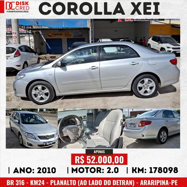 Carro Toyota Corolla 2010 Sedan XEi 1.8 16V (flex) (aut)