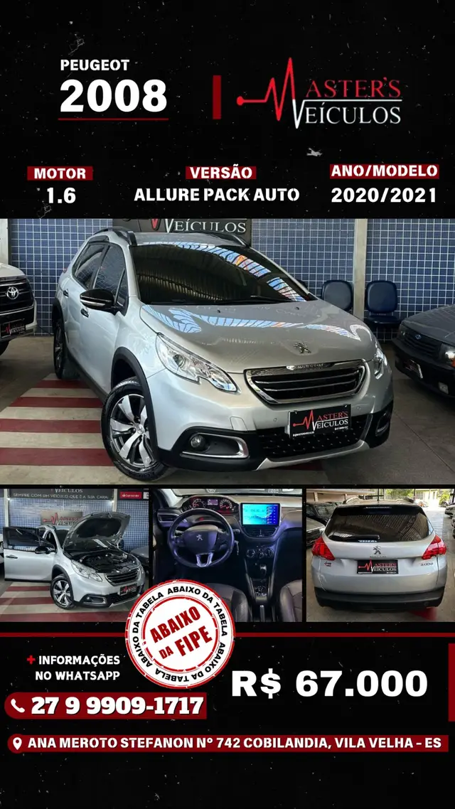 Carro Peugeot 2008 2021 Allure Pack 1.6 16V (Aut) (Flex)