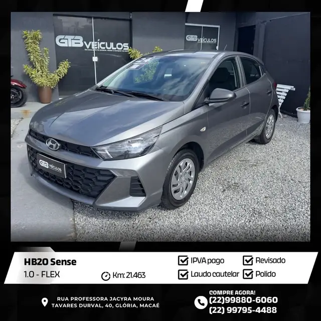 Carro Hyundai HB20 2024 Sense 1.0 (Mec.)