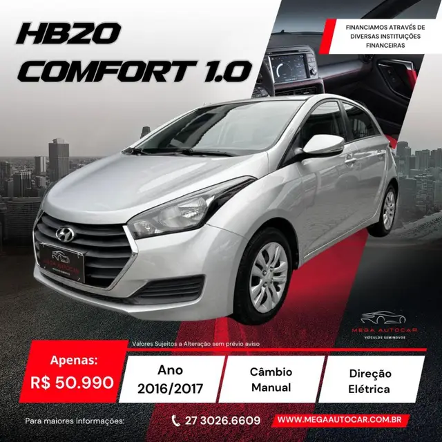Carro Hyundai HB20 2017 1.0 Comfort Style (Flex)