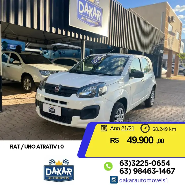 Carro Fiat Uno 2021 Attractive 1.0