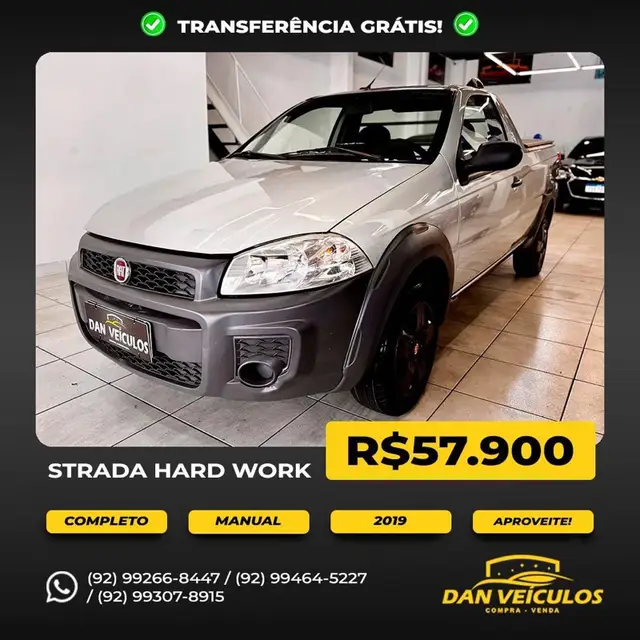 Carro Fiat Strada 2019 Hard Working 1.4 (Flex) (Cabine Simples)