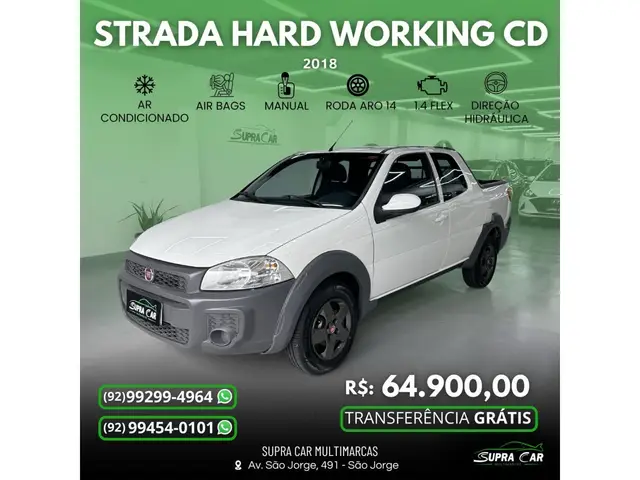 Carro Fiat Strada 2018 Hard Working 1.4 (Flex) (Cabine Dupla)