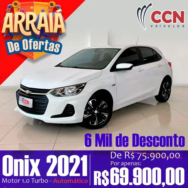 Carro Chevrolet Onix 2021 1.0 Turbo (Flex) (Aut)