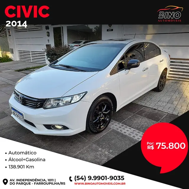 Carro Honda Civic 2014 New  EXR 2.0 i-VTEC (Aut) (Flex)