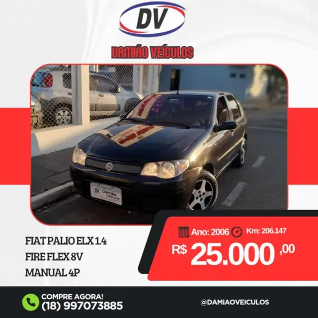Carro Fiat Palio 2006 ELX 1.4 (Flex)