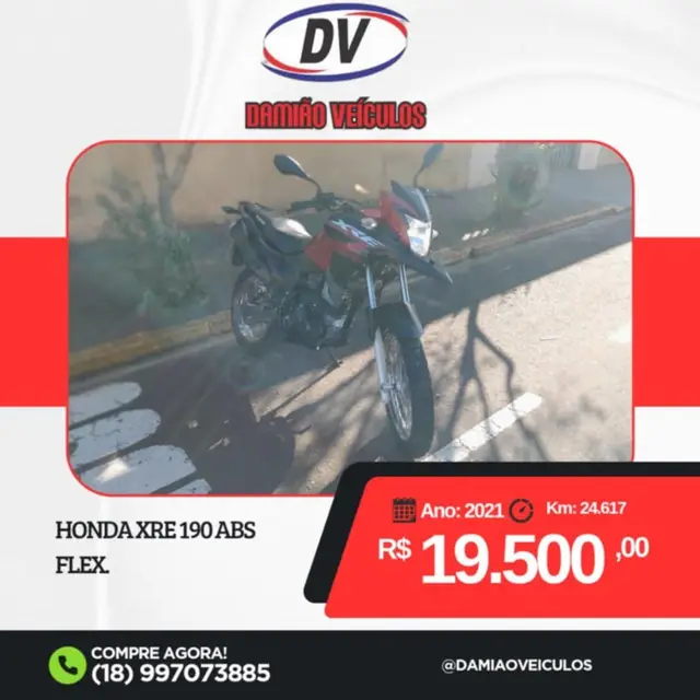 Carro Honda XRE 190 2021 (ABS) (Flex)