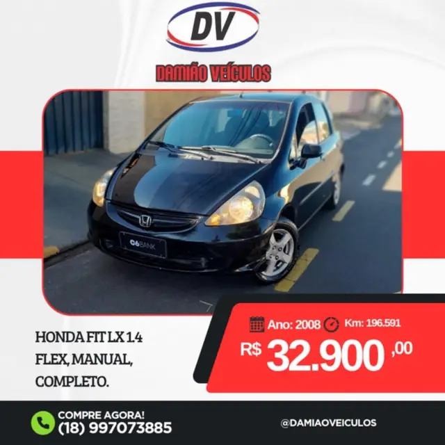 Carro Honda Fit 2008 LX 1.4