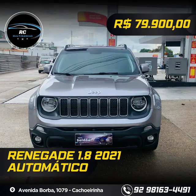 Carro Jeep Renegade 2021 Longitude 1.8 4x2 (Aut) (Flex)