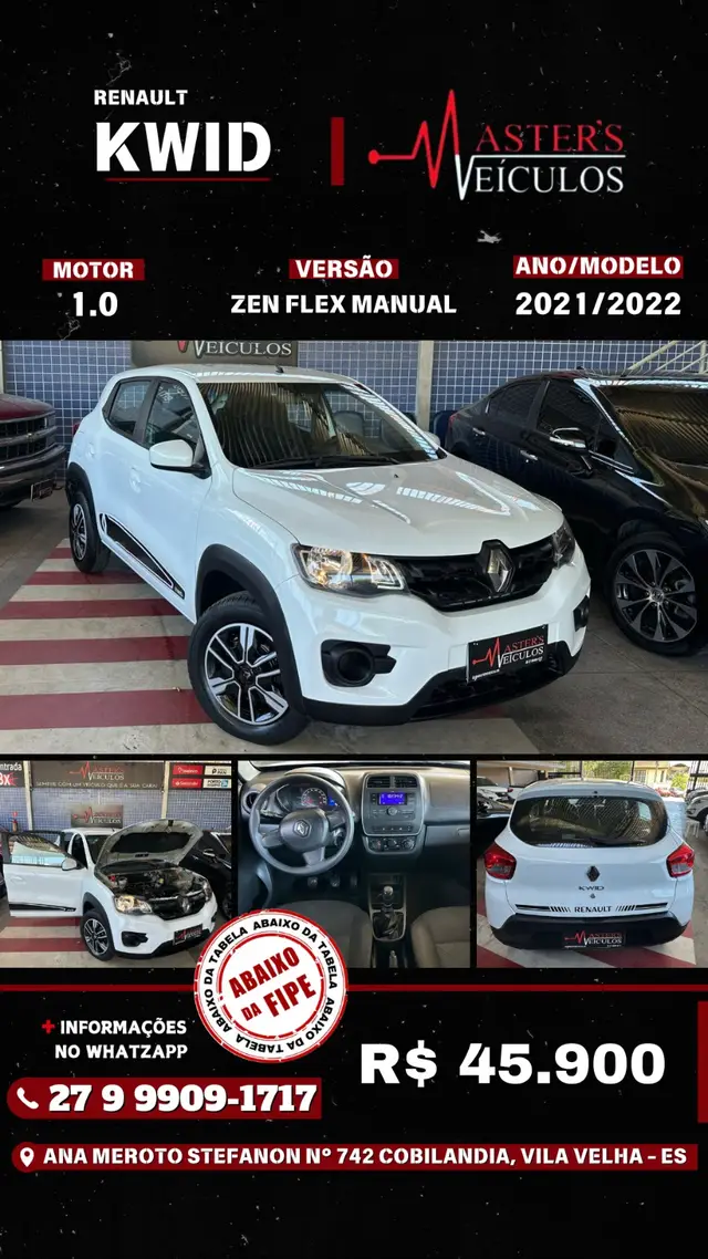Carro Renault Kwid 2022 Zen 1.0 12v SCe (Flex)