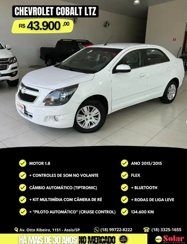 Carro Chevrolet Cobalt 2015 LTZ 1.8 8V (Aut) (Flex)