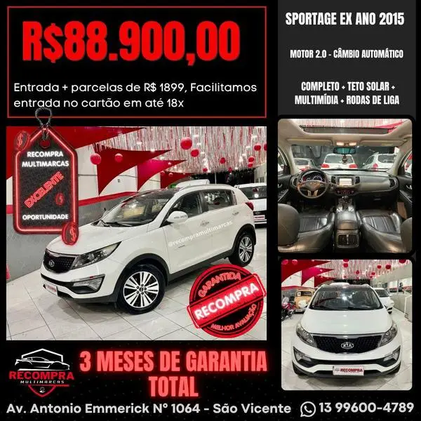 Carro Kia Sportage 2015 EX 2.0 (Flex) (Aut) P584