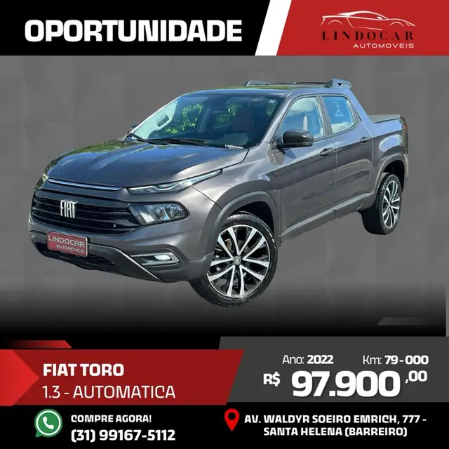 Carro Fiat Toro 2022 Endurance 1.3 Turbo (Flex) (Aut)