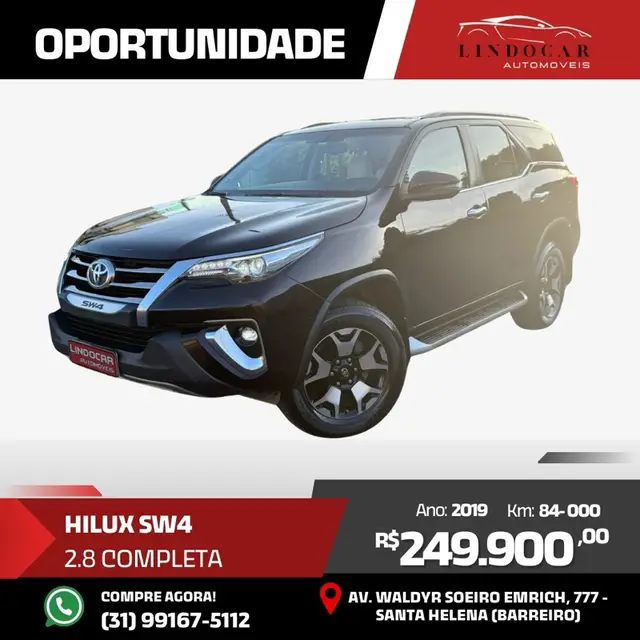 Carro Toyota SW4 2019 2.8 TDI SRX 5L 4x4 (Aut)
