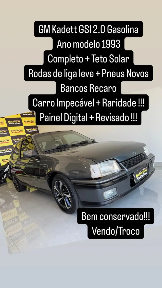 Carro Chevrolet Kadett 1993 Hatch GSi 2.0 MPFi