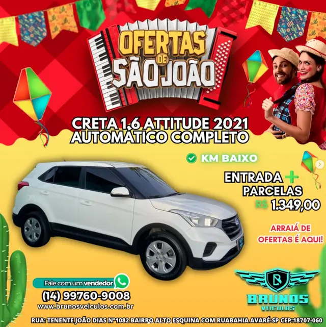 Carro Hyundai Creta 2021 Attitude 1.6 (Aut) (Flex)