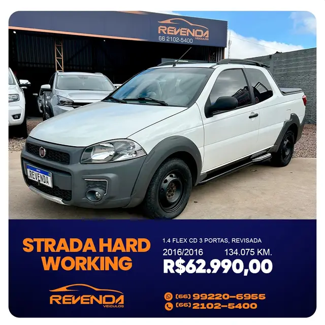 Carro Fiat Strada 2016 Working 1.4 (Flex) (Cabine Dupla)