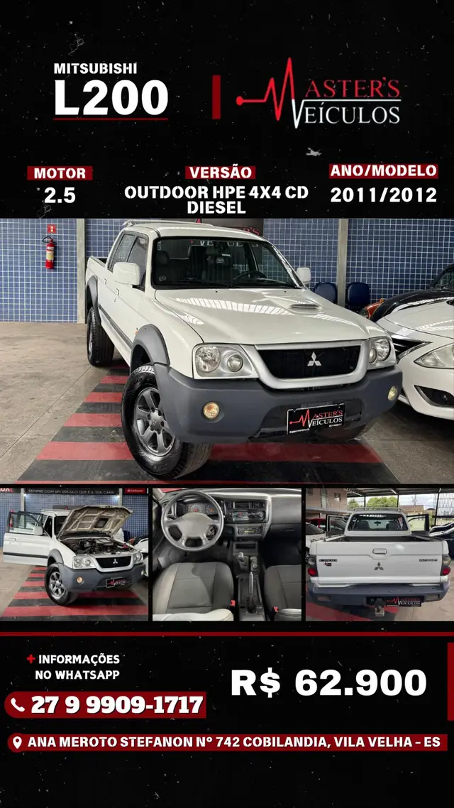 Carro Mitsubishi L200 Triton Outdoor 2012 HPE 2.5 4X4