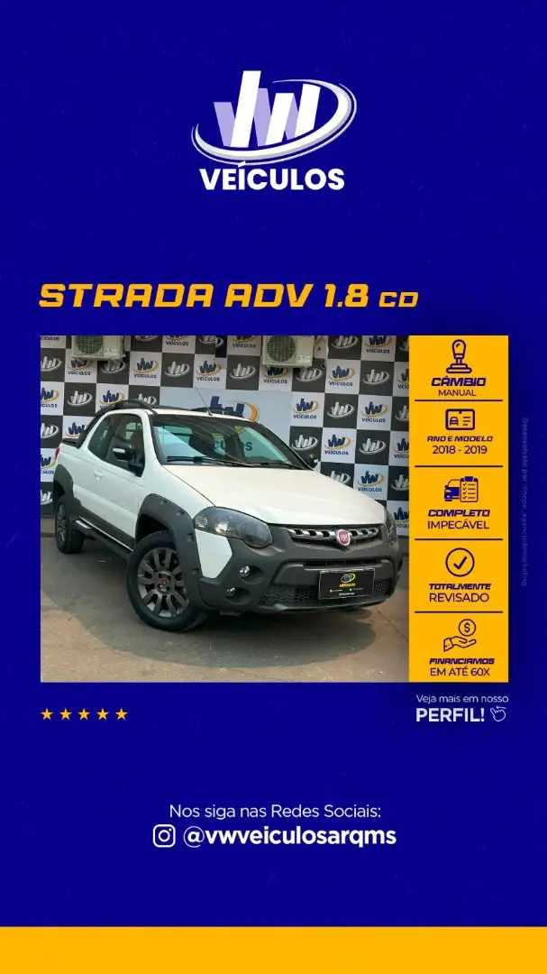 Carro Fiat Strada 2019 Adventure 1.8 16V (Flex) (Cabine Dupla)