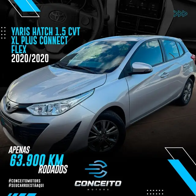Carro Toyota Yaris 2020 1.5 XL Plus Connect CVT (Flex)