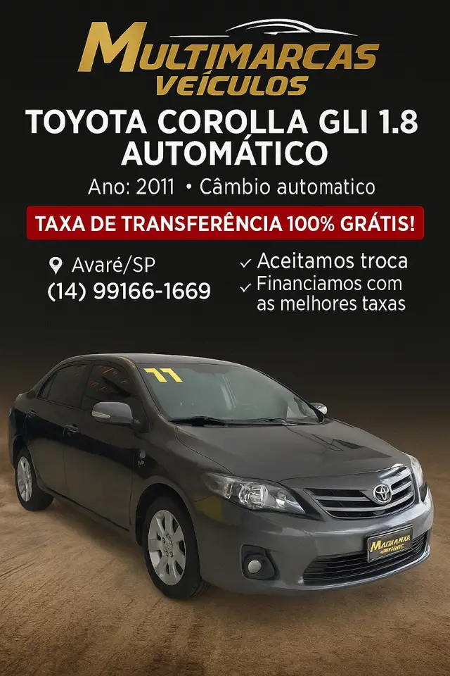 Carro Toyota Corolla 2011 Sedan GLi 1.8 16V (flex)