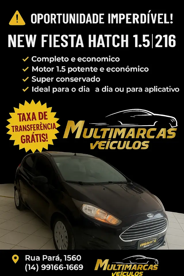 Carro Ford New Fiesta Hatch 2016 New Fiesta S 1.5 16V