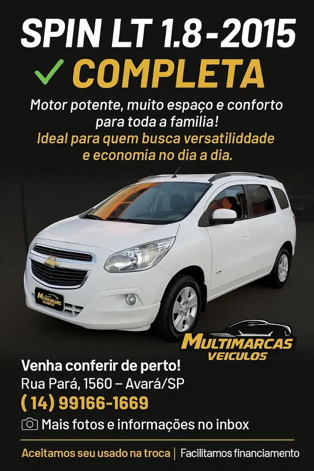 Carro Chevrolet Spin 2015 LT 5S 1.8 (Flex)