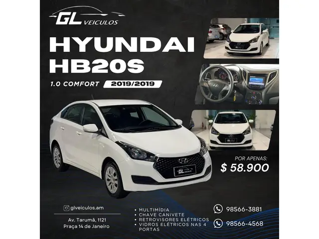 Carro Hyundai HB20S 2019 1.0 Comfort Plus (Flex)