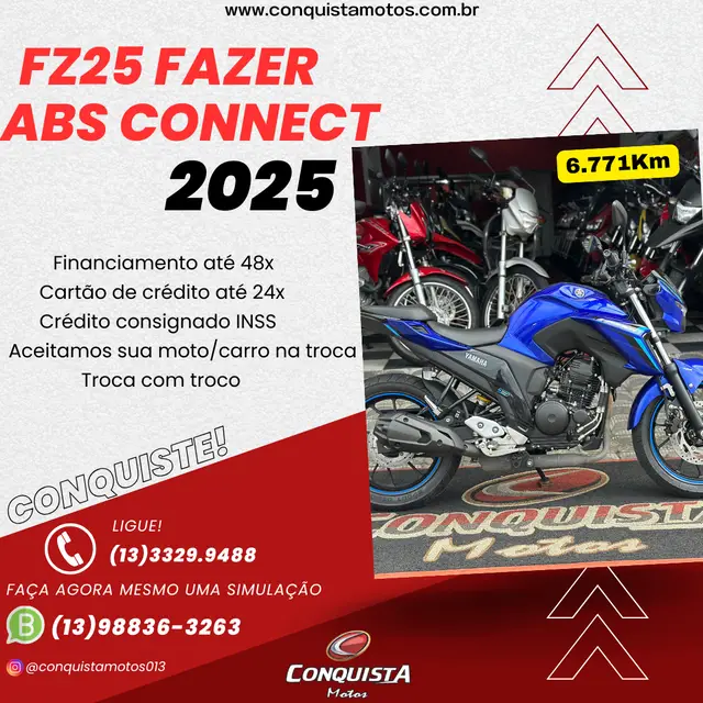 Moto Yamaha Fazer FZ25 2025 Connected