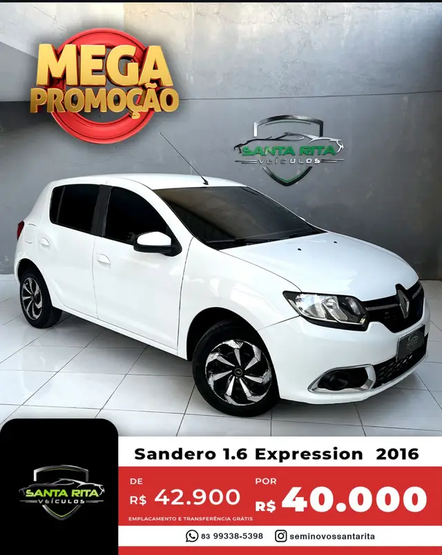 Carro Renault Sandero 2016 Expression 1.6 8V (Flex)