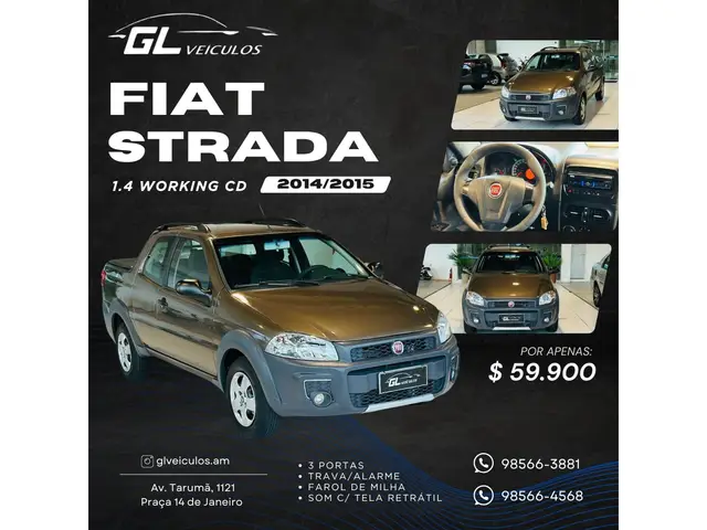 Carro Fiat Strada 2015 Working 1.4 (Flex) (Cabine Dupla)