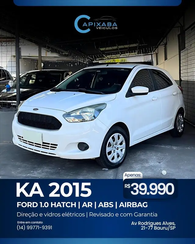 Carro Ford Ka Sedan 2015 SEL 1.0 (Flex)