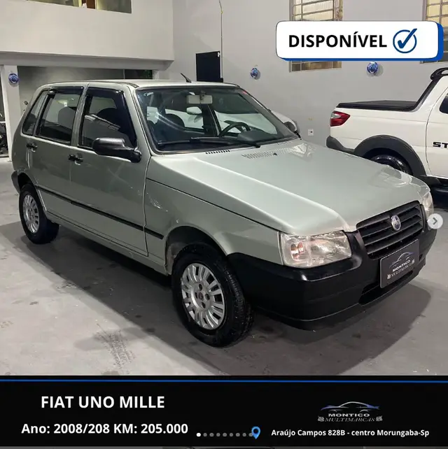 Carro Fiat Uno Mille 2008 Fire 1.0 (Flex) 4P