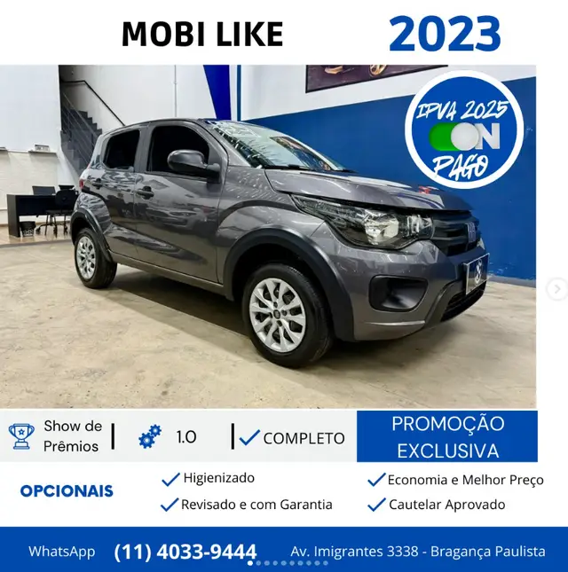 Carro Fiat Mobi 2023 Like 1.0 (Flex)
