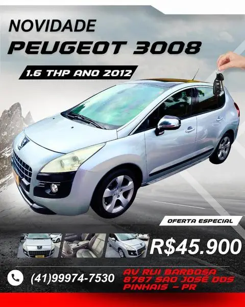 Carro Peugeot 3008 2012 1.6 THP Allure (Aut)