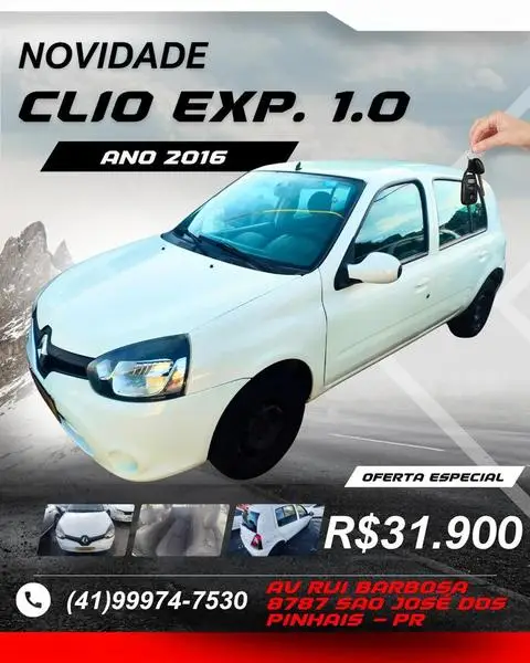 Carro Renault Clio 2016 Authentique 1.0 16V (Flex) 2p