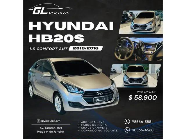 Carro Hyundai HB20S 2016 1.6 Comfort Plus (Flex)
