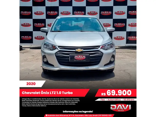 Carro Chevrolet Onix 2020 LTZ 1.0 Turbo (Flex) (Aut)