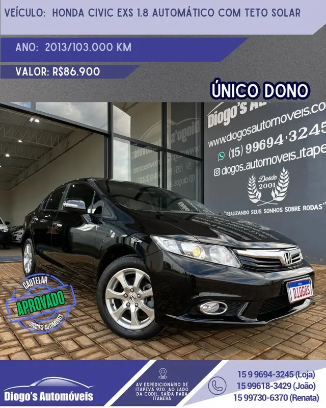 Carro Honda Civic 2013 New  EXS 1.8 16V i-VTEC (Aut) (Flex)