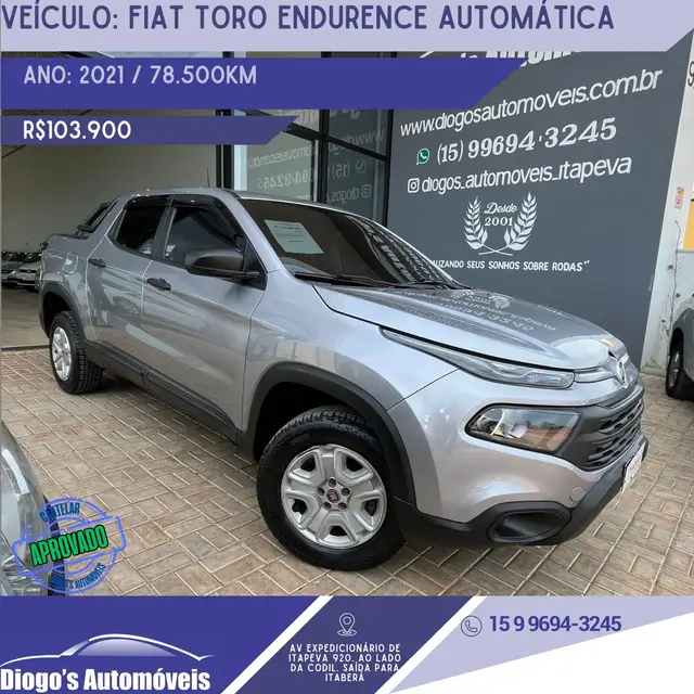 Carro Fiat Toro 2021 Endurance 1.8 AT6 FLEX (Aut)
