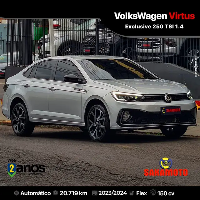 Carro Volkswagen Virtus 2024 Exclusive 250 TSI 1.4