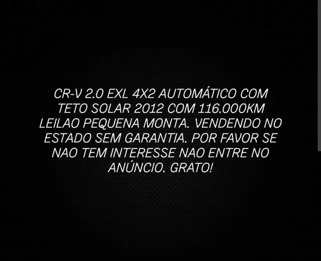 Carro Honda CR-V 2012 2.0 16V 4X4 EXL (aut)