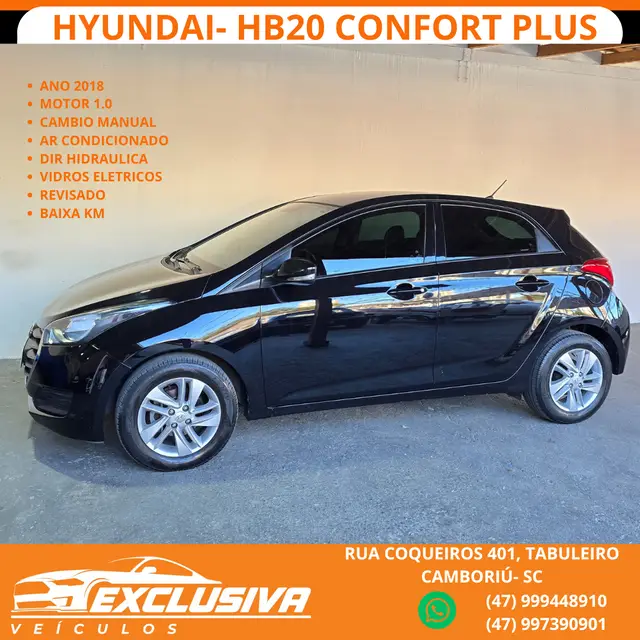Carro Hyundai HB20 2018 1.0 Comfort blueMedia (Flex)