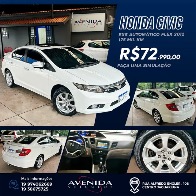 Carro Honda Civic 2012 New  EXS 1.8 16V i-VTEC (Aut) (Flex)
