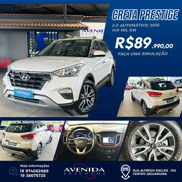 Carro Hyundai Creta 2018 Prestige 2.0 (Aut) (Flex)