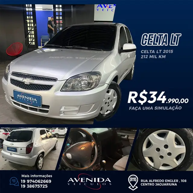 Carro Chevrolet Celta 2015 LT 1.0 (Flex)